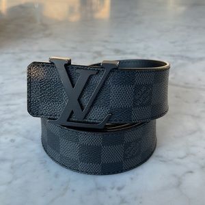 Louis Vuitton Black Checkered Belt